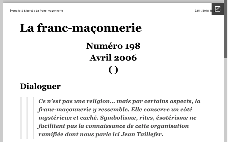 Dialogue entre Franc-maçonnerie et Protestantisme libéral